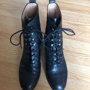 Madewell Lace Up Patti Boot in Black 9.5